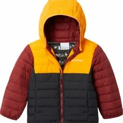 Best Pirce 😍 Columbia Little Boys' Powder Lite Hooded Jacket Shark/flame Ornge/rd Jspr 🛒