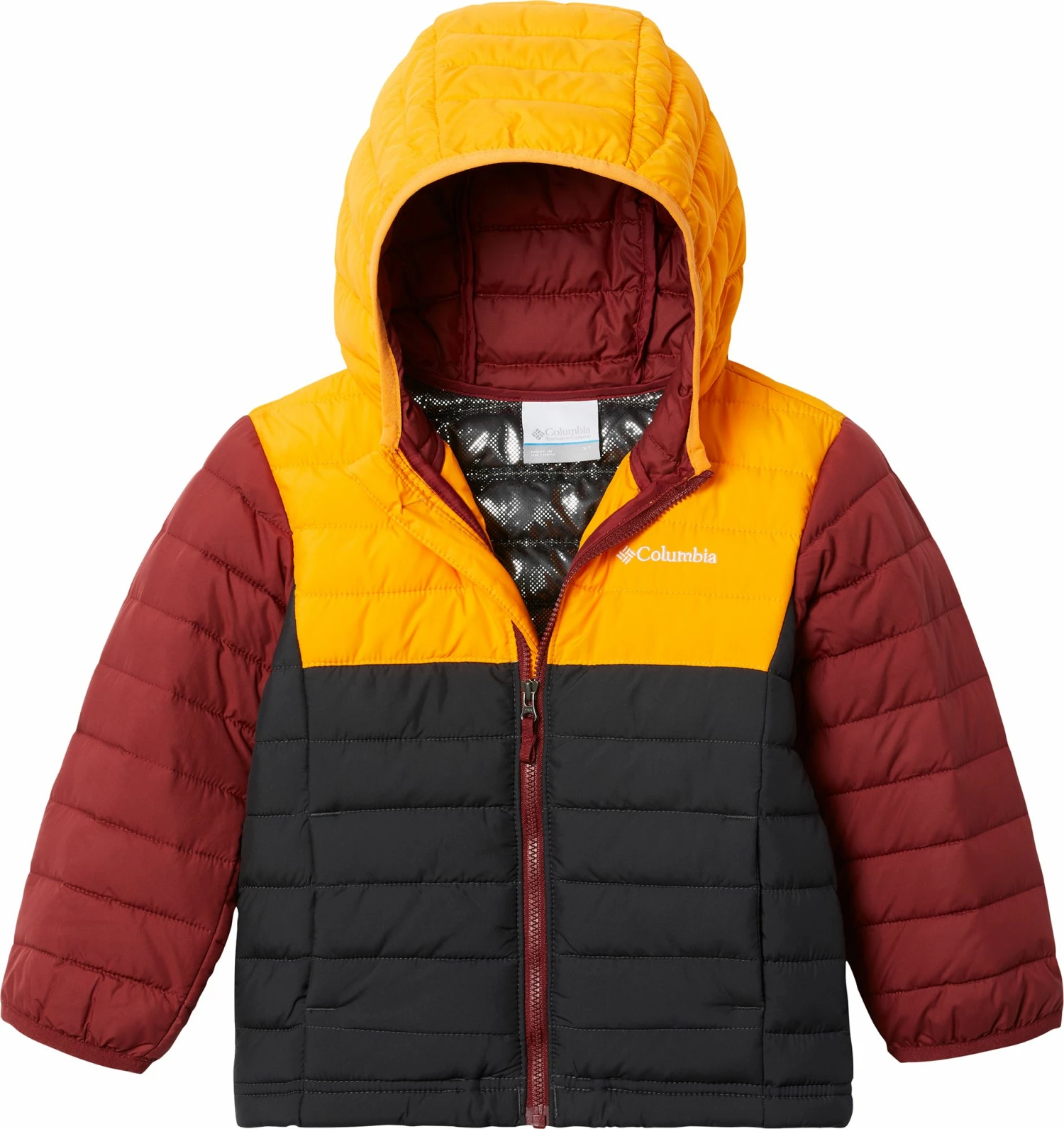 Best Pirce 😍 Columbia Little Boys' Powder Lite Hooded Jacket Shark/flame Ornge/rd Jspr 🛒