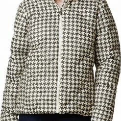 Wholesale ✨ Columbia 👩 Women's Icy Heights II Down Jacket Chalk Houndstooth Print 👏