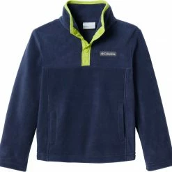 Brand new ❤️ Columbia Youth Steens Mountain 1/4 Snap Fleece Pull-Over For 👧 Girls' Cllgte Nvy/brght Chrtrse ⭐