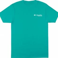 Hot Sale 🥰 Columbia Men's Finny Short Sleeve Graphic T-Shirt Bright Aqua 😀
