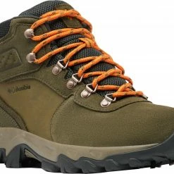 Wholesale ✔️ Columbia Men's Newton Ridge Plus II Suede Waterproof Hiking 🥾 Boots Nori/orange ❤️