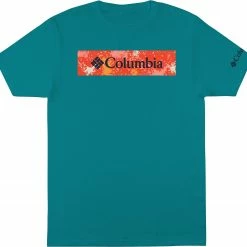 Coupon ✔️ Columbia Men's Splatter Graphic T-Shirt Emerald Sea ❤️