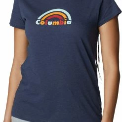 Coupon 👍 Columbia 👩 Women's Columbia Trek Short Sleeve Graphic T-Shirt Nocrnal Heaer/blked Raiow ⌛