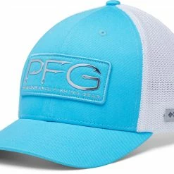 Hot Sale 🌟 Columbia Youth PFG Mesh Hat For 👧 Girls' Cool Grey/vivid Blue ❤️