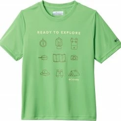 Brand new 👏 Columbia Boys' Grizzly Grove Graphic T-Shirt Green Boa Explore Icons 😀