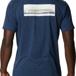 Cheap 🧨 Columbia Men's Tech Trail Graphic T-Shirt Colg Nvy Hth/offgrd Grphc ⌛