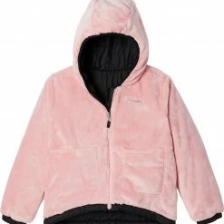Discount 🥰 Columbia 👧 Girls' Big Fir Reversible Jacket Black/pink Orchid 🤩