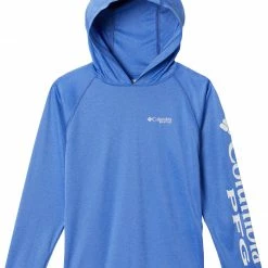 Brand new 😍 Columbia Boys' PFG Terminal Tackle™ Heather Hoodie Red Spark Heath/wht Logo 😉