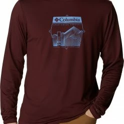 Wholesale 🎉 Columbia Men's Tech Trail™ Long Sleeve Graphic T-Shirt Metal/boxed Hood 👍