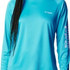 Cheap 🔔 Columbia 👩 Women's PFG Tidal Tee II Long Sleeve 👚 Shirt Lollipop/white Logo 🤩