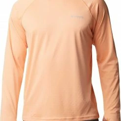 Promo 🎁 Columbia Men's PFG Zero Rules Long Sleeve 👚 Shirt Bright Nectar 🎉