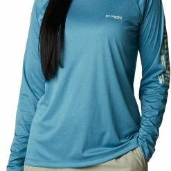 Discount ✔️ Columbia 👩 Women's Tidal Heather Long Sleeve 👕 Shirt Stormy Blue Heather ✔️