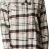 Coupon 👏 Columbia 👩 Women's Pine Street Stretch Flannel 👕 Shirt Black Twill ❤️
