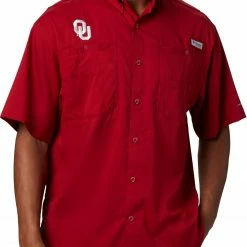 Best deal ✨ Columbia Men's Oklahoma Sooners Crimson Tamiami Performance 👚 Shirt ❤️