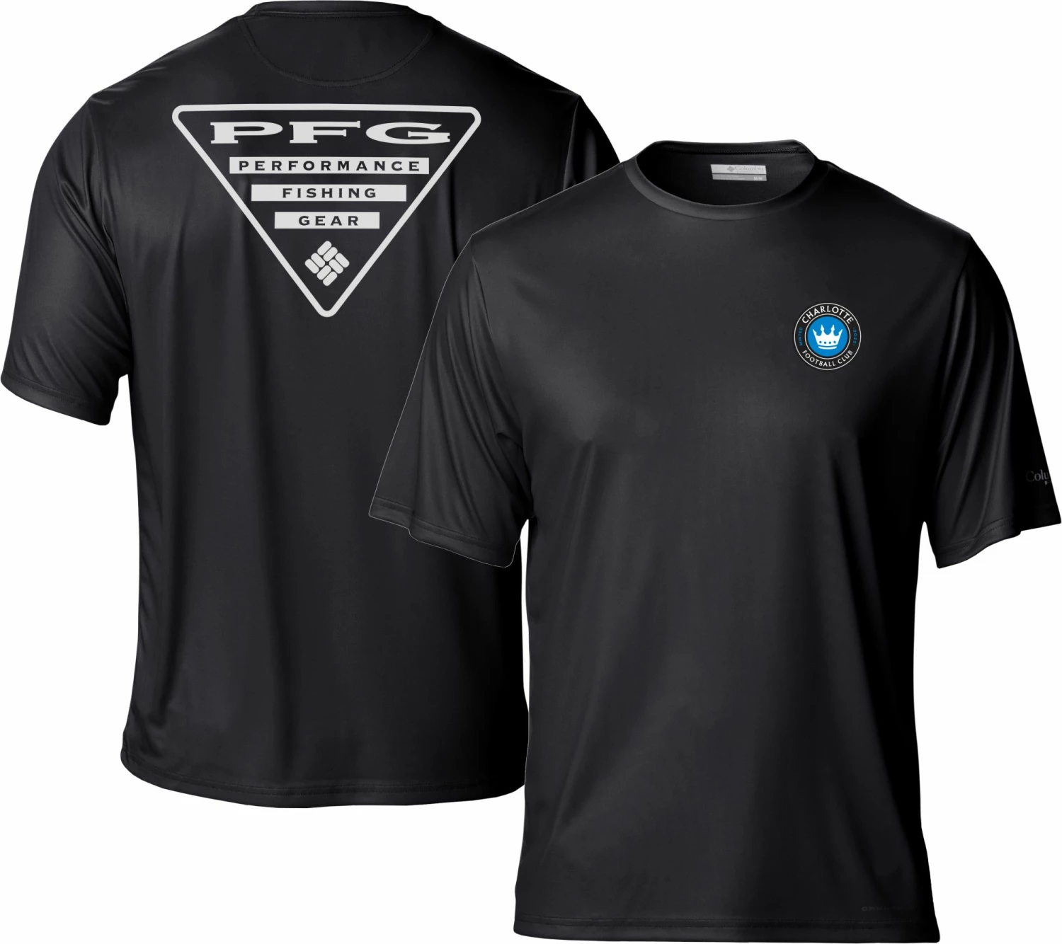 New ⌛ Columbia Charlotte FC Black Terminal Tackle Sleeve T-Shirt For Men 🥰