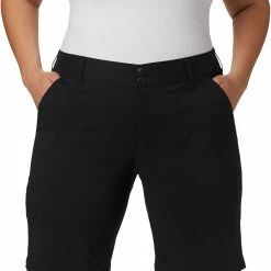 Flash Sale 🤩 Columbia 👩 Women's Plus-Size Saturday Trail Long Shorts Black 😍
