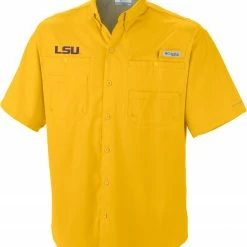 Buy 🧨 Columbia Men's LSU Tigers Gold Tamiami Performance 👕 Shirt 👍