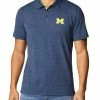 Brand new 🤩 Columbia Men's Michigan Wolverines Blue Tech Trail Polo 💯