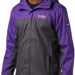 Flash Sale 🔔 Columbia Men's LSU Tigers Purple/Grey Glennaker Storm Jacket 🎉