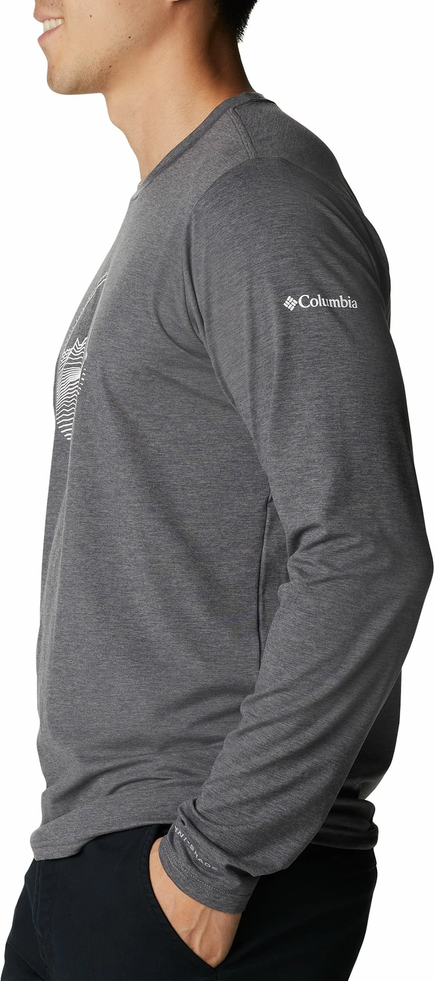 Cheap ๐ Columbia Men's Tech Trail Graphic Long Sleeve ๐ Shirt Sky Blue Hther/cntr Grphc ๐ฅฐ - Image 3