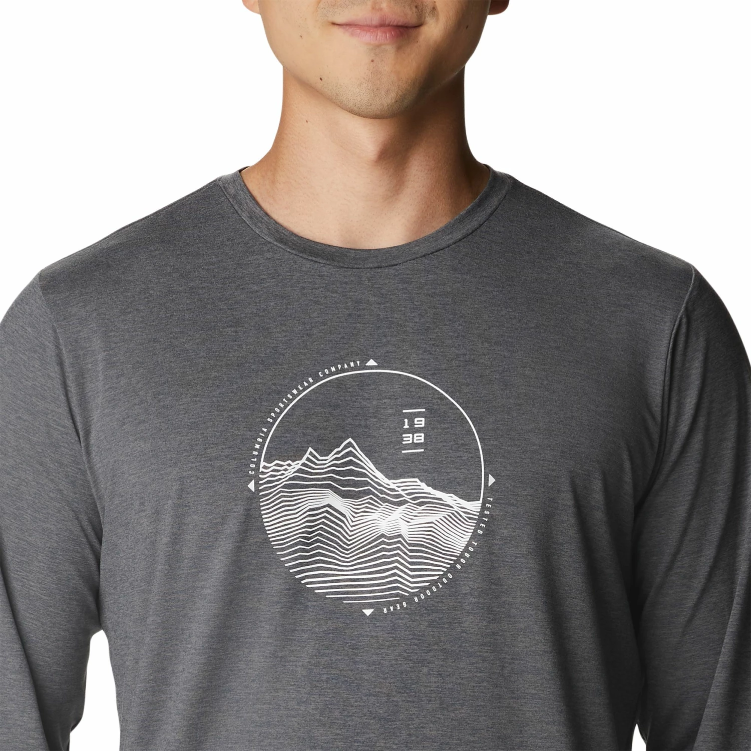 Cheap ๐ Columbia Men's Tech Trail Graphic Long Sleeve ๐ Shirt Sky Blue Hther/cntr Grphc ๐ฅฐ - Image 5