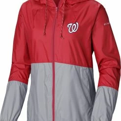 Buy 👏 Columbia 👩 Women's Washington Nationals Red Flash Forward Windbreaker ❤️