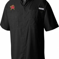 Hot Sale 🔥 Columbia Men's Maryland Terrapins Tamiami Performance Black 👚 Shirt 🛒