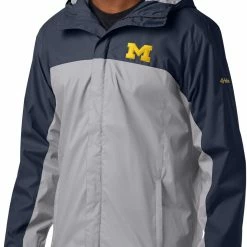 Coupon 🛒 Columbia Men's Michigan Wolverines Blue/Grey Glennaker Storm Jacket 🌟