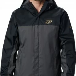 Cheapest 👏 Columbia Men's Purdue Boilermakers Black/Grey Glennaker Storm Jacket 🔥