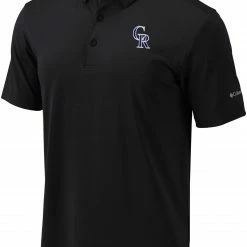 Discount 🔥 Columbia Men's Colorado Rockies Black Drive Performance Polo 👏