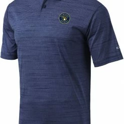 Promo 💯 Columbia Men's Milwaukee Brewers Navy Omni-Wick Set Performance Polo ⌛