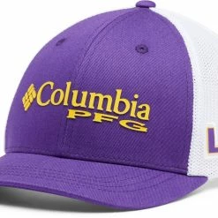 Best Pirce 🌟 Columbia Youth LSU Tigers Purple PFG Mesh Adjustable Hat For Unisex 🔥