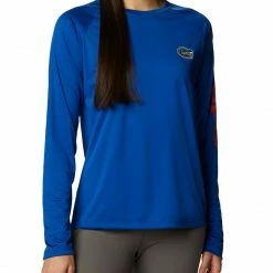 Buy 🎁 Columbia 👩 Women's Florida Gators Blue Tidal Long Sleeve T-Shirt 👏