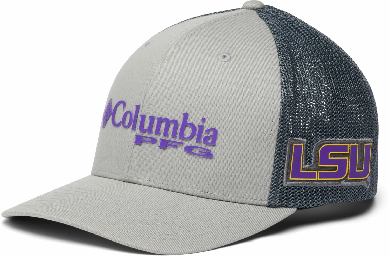 Flash Sale ๐ Columbia Men's LSU Tigers PFG Mesh Fitted Grey Hat ๐