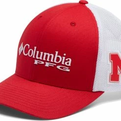 Hot Sale 😍 Columbia Men's Nebraska Cornhuskers Scarlet PFG Mesh Fitted Hat 🥰