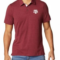 Wholesale 🥰 Columbia Men's Texas A&M Aggies Maroon Tech Trail Polo 😉