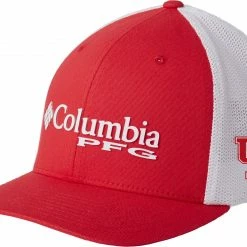 New ๐ Columbia Men's Houston Cougars Red PFG Mesh Adjustable Hat ๐