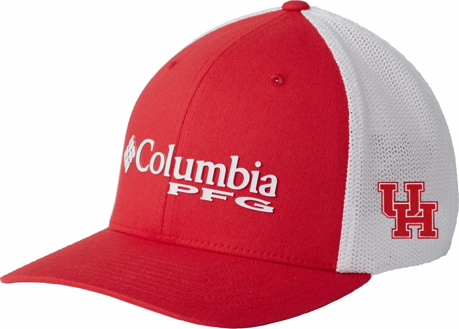 New ๐ Columbia Men's Houston Cougars Red PFG Mesh Adjustable Hat ๐