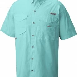 Discount ❤️ Columbia Men's PFG Bonehead Short Sleeve 👚 Shirt (Regular And Big & Tall) Gulf Stream 🎉