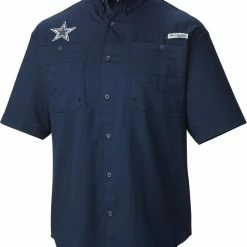 Best deal 😉 Columbia Men's Dallas Cowboys Tamiami Navy Button Up 👚 Shirt 😀