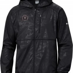 Best Sale ⭐ Columbia Inter Miami CF Black Flash Forward Camo Windbreaker For Men 😉