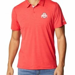 Best deal 😉 Columbia Men's Ohio State Buckeyes Scarlet Tech Trail Polo 🛒