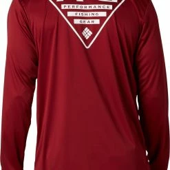 Best deal ✨ Columbia Men's Terminal Tackle PFG Destination Long Sleeve 👚 Shirt Red Spark/usa 😍