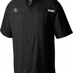 New 🔥 Columbia Men's Colorado Buffaloes Black Tamiami Button Down 👕 Shirt 🌟