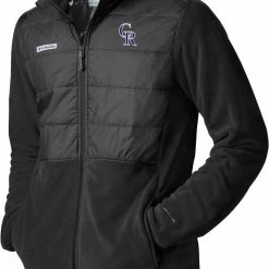 Brand new 🤩 Columbia Men's Colorado Rockies Black Full-Zip Fleece Jacket 😉