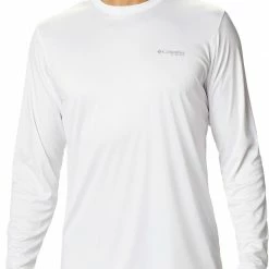 Cheapest 🔔 Columbia Men's Terminal Tackle Vintage Fishing Long Sleeve T-Shirt White/marlin 🎁