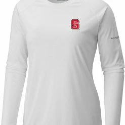 Best Sale 🛒 Columbia 👩 Women's NC State Wolfpack White Tidal Long Sleeve T-Shirt 🔥