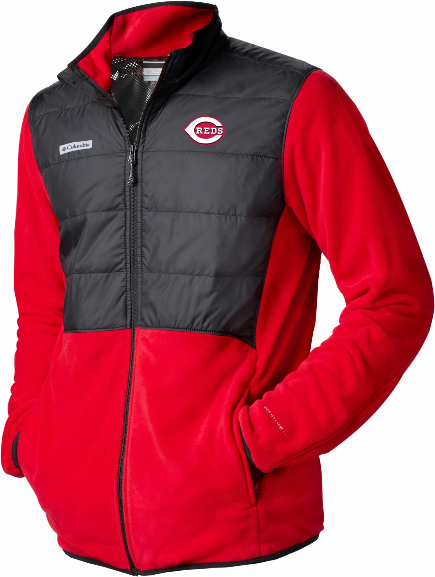 Hot Sale โค๏ธ Columbia Men's Cincinnati Reds Red Full-Zip Fleece Jacket โจ