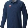 Flash Sale ✔️ Columbia Men's Minnesota Twins Navy Slack Tide Long Sleeve T-Shirt 😉